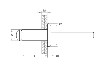 Spreizniete 7,9 mm Bohrung PA66 16 mm Deckung